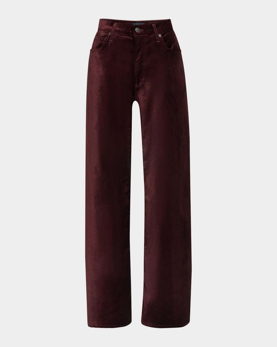 Loli Mid-Rise Baggy Velvet Jeans